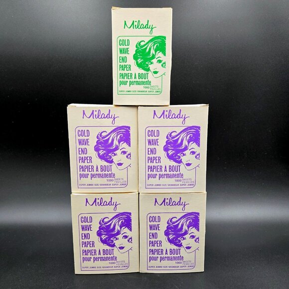 Milady Cold Wave End Paper Lot Of 5 1000 Sheets Per Box Read - Picture 1 of 6